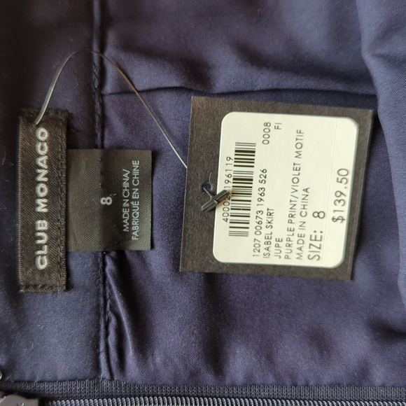 NWT Club Monaco size 8 navy skirt with purple and pink cheetah print - Picture 8 of 9